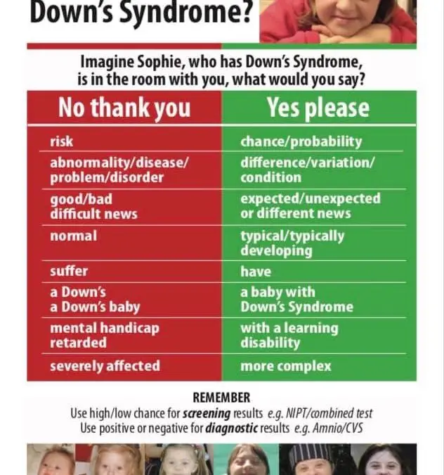 Talking about Down’s syndrome? Here’s a helpful resource