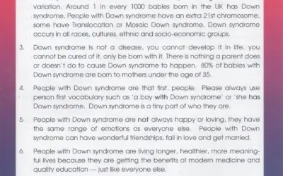 Wouldn’t Change A Thing – Positive About Down’s syndrome Leaflet